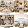 Metal Candlestick Wedding Flowers Vases Simulation Silk Flower Ball Candlestick Centerpieces Home Party Wedding Table Decor L220812