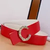 Luxury Designer Belt For Women Pu Leather Fashion Little Gems Belts Letter C Big Buckle Mens Ceintures Cintura High Quality Red 2207273XQ