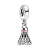 Andy Jewel Authentic 925 Sterling Silver Beads Badminton Birdie Dange Charm Charms past Europese Pandora Style Jewelry armbanden ketting 799025C01