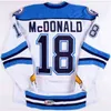 Mag MitNess 2017 AHL Springfield Falcons 18 Colin McDonald 28 Glenn Fisher Hommes Femmes Enfants 100% Broderie Maillots de hockey sur glace personnalisés Goalit Cut Hot