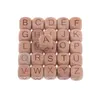 200PCS 12MM Buche Holz Perlen Für Kind Holz Buchstaben Perle Baby Beißring Diy Perlen Mit Buchstaben Baby Zahnen spielzeug Alphabet 220519