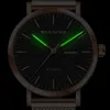 الساعات الميكانيكية البسيطة الجديدة Waknoer رومانسية Rose Gold Watch Mens Masculino Relogio عالي الجودة تاريخ Wristwatch Reloj Hombre