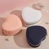 Portable travel jewelry storage box creative heart-shaped PU leather display stand necklace earrings ring box desktop ornaments