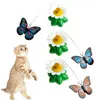 Juguetes para gatos para gatos, juguete giratorio eléctrico automático, mariposa colorida, pájaro, forma de Animal, mascota interactiva, gatito y perro