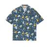 22WW Hawaii Floral Letter Print Beach Camisas de praia Men's Designer Silk Bowling Shirt Men Casual Men Summer Manga Shirts Camisetas M-3xl