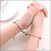 Charm Bracelets Jewelry Y Promise Heart Friends Lover Women Girl Adjustable Distance Couple Bracelet Fashion Drop Delivery 2021 59A1E