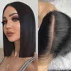 البرازيلية البرازيلية للنساء الشعر البشري REMY BOND مستقيم بوب الدانتيل الأمامي 13x6x1 Nature Color 4x1 T جزء WIG 220609