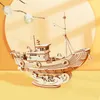 Robotime 4 вида DIY Vintage Sailing Ship 3D деревянная головоломка Game Game Assembly Gift Dired для детей подростки для взрослых TG 220715