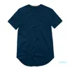 2022 Erkek Tişört Moda Genişletilmiş Sokak Stylet-Shirt Erkek Giyim Kavisli Hem Uzun Çizgi Tees Hip Hop Kentsel Blank Basic T Shirt