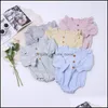 Rompers JumpsuitsRompers Baby Kids Clothing Baby Maternity Girls Boys Plaid Ruffle Flying Sleeve Romper Infant Dhhgv