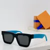 design Letras gravadas a laser óculos de sol z1556 masculino quadrado armação preta lente azul cor passarela óculos poderosos verão ao ar livre avant-garde uv400 eyewear