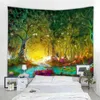 Tabelowa tkanina ściany bohemian dekoracja dywan fantasy Forest Las Krajobraz Dekoracja ściany J220804