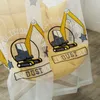 Curtain & Drapes Construction Truck For Kids Boy Excavator Embroidered Cartoon Blue Engineer Machinery Car Nursery Bay Window DrapesCurtain
