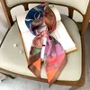 Luxury Retro Carriage Long Silk Scarf Female Animal Print Decoration Dot Thin Narrow Bag Hair Band Ribbon Scarfs Women