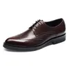Nieuwe 2024 Vintage Men Derby Lace Up Business Shoes B