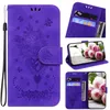 Estuches para teléfono tipo billetera para iPhone 13 12 11 Pro Max XR XS X 7 8 Plus - Butterfly Rose Relieve Cuero de PU Ranuras para tarjetas duales Flip Kickstand Funda