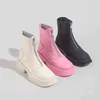 Frauen Stiefel Front Zipper Kurze Schuhe der 2022 Herbst Neue Single Netto Rot Dünne Hohe Dicken Sohlen Britischen Martin 0709