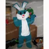 Halloween Green Rabbit Mascot Trajes Cartoon Bunny Tema Personagem Carnaval Unissex Adultos Roupa de Festa de Festa de Natal