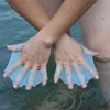 Pool unisex grodtyp silikon simning flippor hand simma tränar fingerhandskar fenor webbad paddel