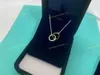 Fashion Strands Jewelry Love Pendant Necklace For Men And Women Double Ring Full CZ Two Rows Diamond Necklaces Octagonal S crew Ca8835533