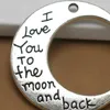 50pcs Alloy Charms Pendant Jewelry Making Silver Golden I Love You To The Moon And Back DIY Jewelry Findings 918 D3