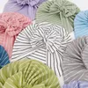 Baby babymeisjes cap streep bowknot hoed kinderen tulband petten zachte headweer schedel beanie kinderen hoeden 11 kleuren