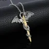 Pendant Necklaces Luminous Dragon Necklace Fluorescence Golden Sword Glow In The Dark For Men Women Party Hallowen GiftsPendant