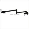 Rolya Matte Black Pot Filler Keukenkraan Wall gemonteerd Uitbreidbare gootsteen Tap Drop levering 2021 kranen kranen Douches Accs Home Garden