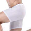 Caleçons sous-vêtements de sport pour hommes longue maille de soie de glace Sexy respirant Boxer slips course résistant à l'usure pantalonsous-vêtements