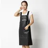 PU Apron Leather Vest Design Women Waterproof And Oilproof Kitchen Cooking Gown Adult Bib Waist 220507