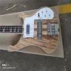 4-saitiger Custom-E-Bass für Gitarre, verchromter Hals mit durchgehendem Korpusmuster, Holzfurnier, Griffbrett aus Palisander mit Zierstreifen