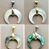 Hänghalsband vackra smycken zeeland abalone mor of pearl shell moon konst pärla pwb930 -tilltalande