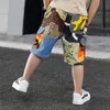 EACHIN Boys Shorts Summer Teenagers Boys Elastic Waist Cargo Shorts Child Short Pants Calf Length Kids Trousers Trend Pants 220707