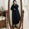 Femmes laine mélanges manteaux longs élégant simple boutonnage femme loisirs mince automne vêtements d'extérieur de haute qualité pardessus noir tout-match T220714