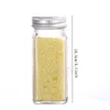 Square Glass Spice Jar Zout Peper Kruiden Jaren Kruiden Flessen Met Deksels BBQ Creature Container Keuken Spice Tools BH6424 TYJ