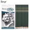 Bianyo Sketch Standard Bleistift 12/Box Einfache Bleistiftkohle zum Zeichnen Professionelle Künstlerwerkzeuge Bürostifte Sets Gute Gfit T200107