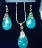 Очаровательные натуральные голубые нефритовые серьги для ожерелья установлены в высшей степени AAA