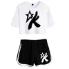Frauen T-Shirt Karma Welt Merch Trainingsanzug Weibliche Zwei Stück Set Sommer Kurzarm Crop Top Shorts 2022 Kinder TV kawaii Kleidung