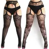 Grand Big Plus Taille Graisse Femmes Surdimensionné Résille Noir Bas Ouvert Crotchless Corps Collants Serrés Exotique Sexy Lingerie Érotique 220505