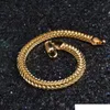 Роскошные 6 мм 18 тыс. Золото покрытые змеиными веревками для ожерелья браслеты браслеты для женщин Мужчины модные украшения набор аксессуаров подарок