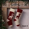 Bourgogne en tricot de Noël Sacs-cadeaux en tricot décorations de Noël en tricot de Noël de grandes chaussettes décoratives fy29329290412