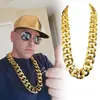 Cadenas Grandes espesas de cadena de plástico larga Imitación de oro Exagerado Collar Creative Hiphop Voluntaje adecuado para el disfraz del rapero PR2991855
