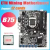 اللوحة الأم ETH MONING MOMIE 12 PCIE إلى USB3.0 محول G620 CPU LGA1155 MSATA DDR3 B75