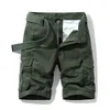 Verão masculino de bolso multi -bolso de bolso de bolso militar de algodão masculino masculino shorts táticos calças curtas 3038 sem cinto 220521
