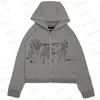 Harajuku Y2K Hiphop Hoodie Man Exhize Sweatshirt Women Anime Printed Streetwear長いスリーブルーズグリーンジップアップパーカーマン220816