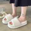 Smoot Fluffy Fur Furry Thick Platform Home Women Slippers Winter Warm Plush Slides Non-slip Flip Flops Indoor Shoes G220816