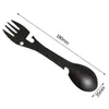 Outdoor Gadgets Survival Tools 5 in 1 Camping Multi-functional EDC Kit Practical Fork Knife Spoon Bottle/Can Opener