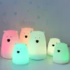 7 farben Bär LED Nachtlicht Kinder Tier Silikon Weiche Cartoon Baby Lampe Atmen LED Nacht Lampe Geschenk Spielzeug 201028