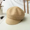 Berets Women Baseball Caps ручной работы натуральная рафия соломенная шляпа шапка для летнего солнца регулируемые дышащие пляжные шляпы