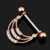 14G Zircon Nipple Barbells Surgical Steel Cubic Zirconia Body Nipple Shield Rings For Women and Girls